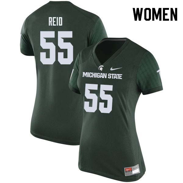 Women #55 Jordan Reid Michigan State College Football Jerseys Sale-Green
